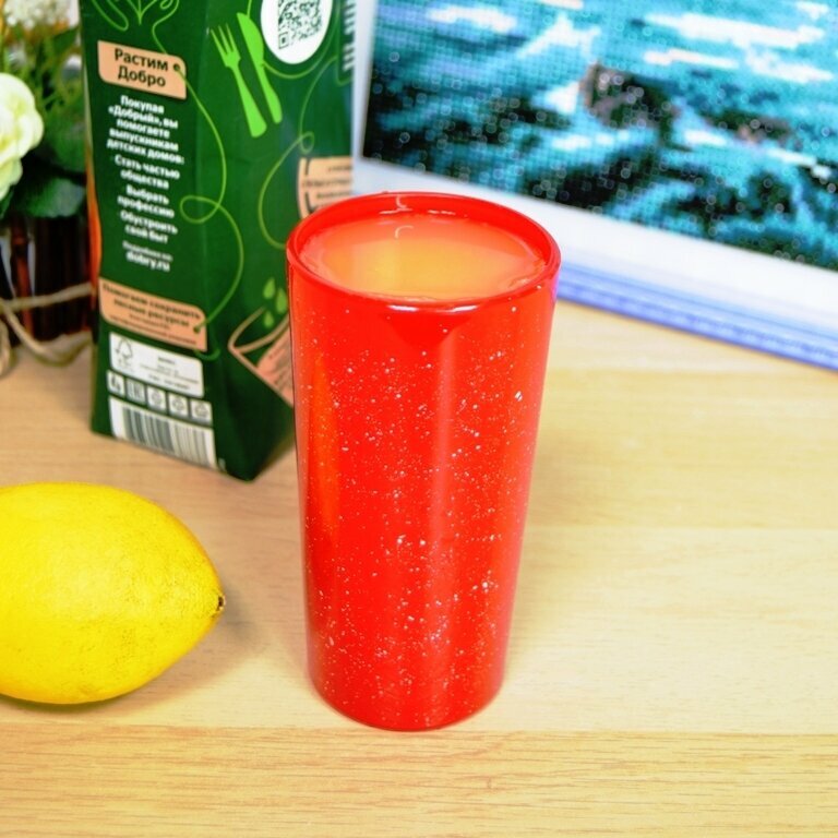 фото Набор 6 стаканов, высокие, крапле красный, 6 штук