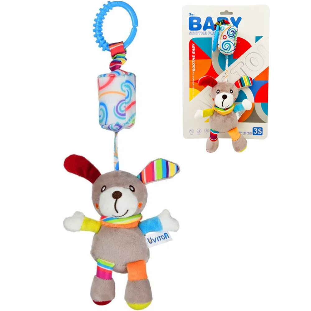 Мягкая игрушка Подвеска Собачка 31 см, погремушка для новорожденного на кроватку, на коляску, KYB22D-026