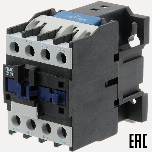 Изображение товара Пускатель магнитный ПМЛ-2100 110В 25А 1з IP00 без реле Электротехник