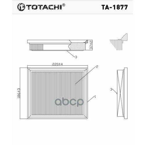 Фильтр Воздушный Totachi Ta-1877 A-1027 17801-37020 Mann C 22 009 TOTACHI арт. TA-1877