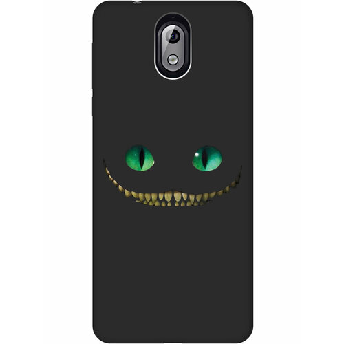 Матовый Soft Touch силиконовый чехол на Nokia 3.1, Нокиа 3.1 с 3D принтом Cheshire Cat черный матовый soft touch силиконовый чехол на nokia 7 plus нокиа 7 плюс с 3d принтом cheshire cat черный