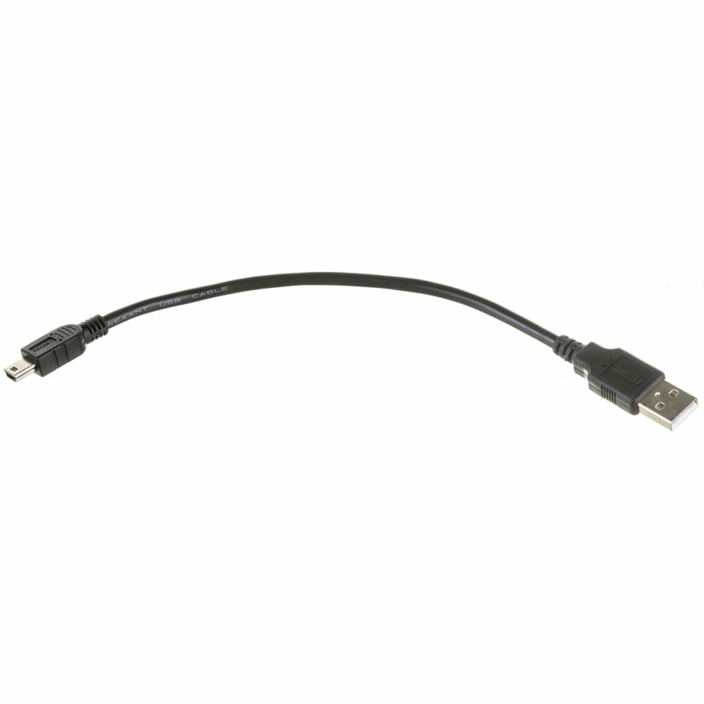 REXANT Кабель USB - mini USB 0.2 метра, черный 18-1131-2