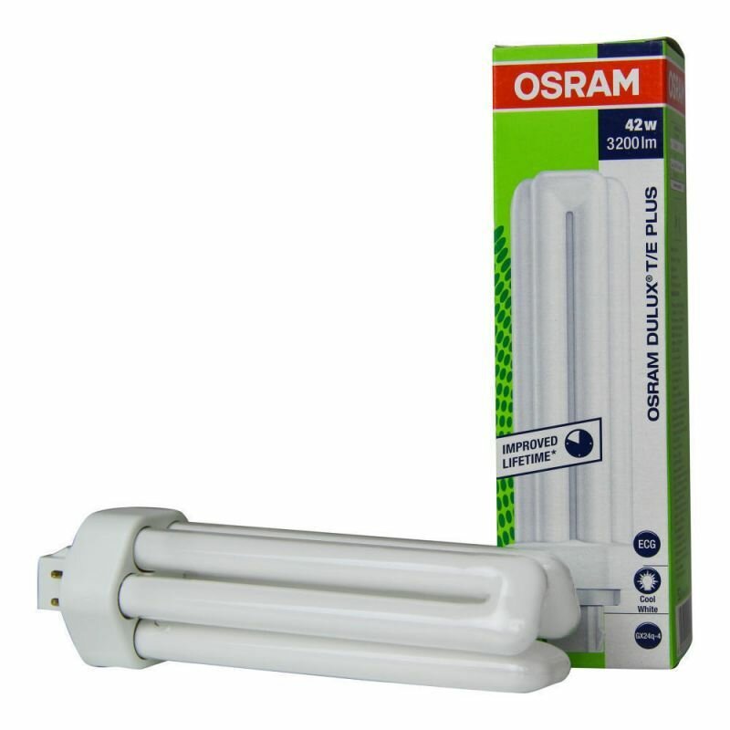 Люминесцентная лампа неинтегрированная OSRAM DULUX T/E PLUS 42Вт с цоколем GX24Q, Компактная, 4000K, 1 шт