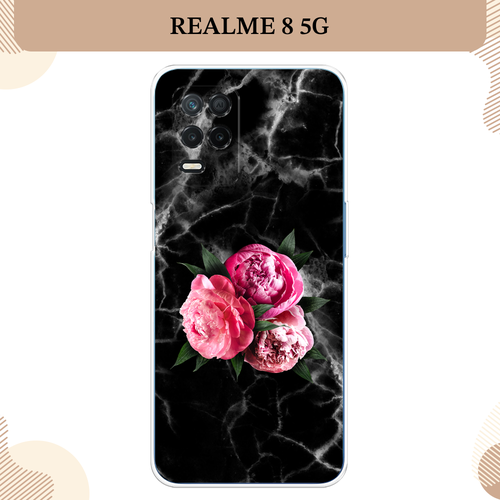 Силиконовый чехол Букет на черном мраморе на realme 8 5G/Narzo 30 5G / Реалми 8 5G силиконовый чехол на realme 8 5g реалми 8 5g белая корона на черном фоне