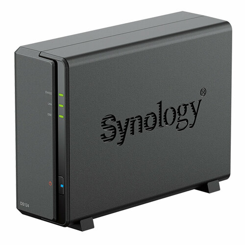 Synology Дисковый массив Synology DS124 Сетевое хранилище 1x 2.5" / 3.5", горячая замена, RAID modes: keine, 1x GB-LAN, Веб-сервер, 2x USB3.0, процессор: Quad Core 1.40 GHz, 1 GB ОЗУ
