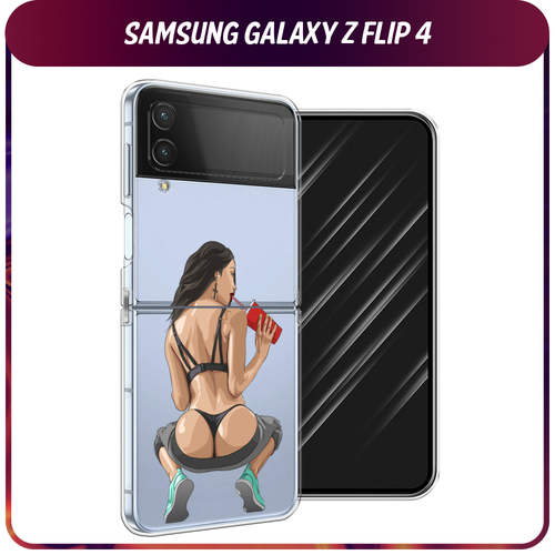 Силиконовый чехол на Samsung Galaxy Z Flip 4 / Самсунг Галакси Зет Флип 4 Сочные булочки, прозрачный