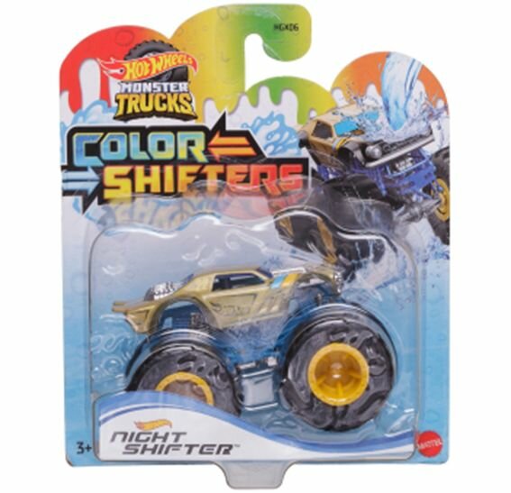 Машинка Mattel "Hot Wheels", Monster Trucks, №3, меняющая цвет