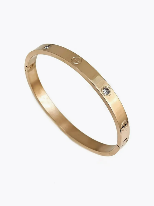 Браслет Браслет Love в стиле Cartier с камнем, циркон, 1 шт., размер one size, золотой