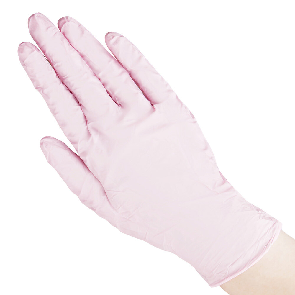 Перчатки медицинские смотровые нитриловые BENOVY (розовые), M №50/500