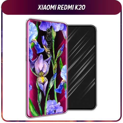 Силиконовый чехол на Xiaomi Redmi K20/K20 Pro/Xiaomi Mi 9T/9T Pro / Сяоми Редми К20 Синие ирисы, прозрачный силиконовый чехол на xiaomi redmi k20 k20 pro xiaomi mi 9t 9t pro сяоми редми к20 большеглазая панда прозрачный