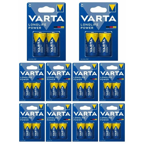 Батарейки VARTA Longlife Power C / LR14 20 шт батарейки алкалиновая varta longlife max power с lr14 2bl 1 5в блистер 2 шт