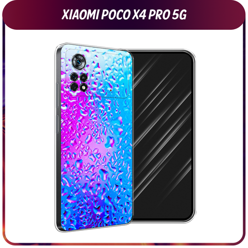 Силиконовый чехол на Xiaomi Poco X4 Pro 5G / Поко X4 Про 5G Капли на стекле силиконовый чехол на xiaomi poco x4 pro 5g поко x4 про 5g шкодливые котики прозрачный