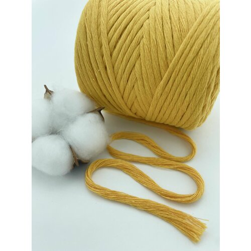 Шнур для макраме 80% хлопок 100м/ 3мм/ горчичный