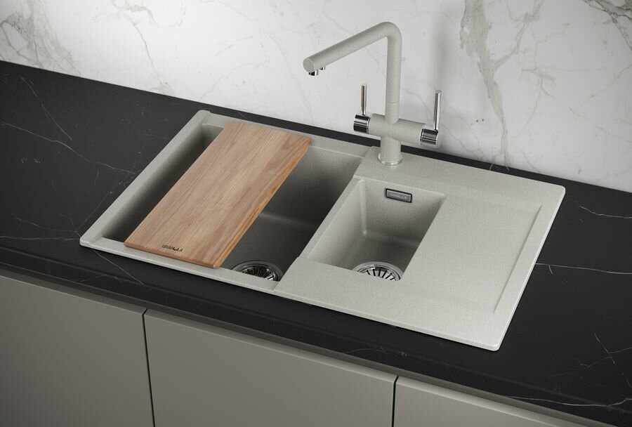 ES-7808 базальт кухонная мойка GRANULA кварц ESTETICA