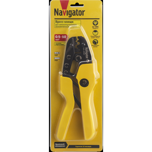 Navigator Пресс-клещи 80 385 NHT-Pkv01-M-10 (для неизолированных, 6 мм2) 80385 (7 шт.)