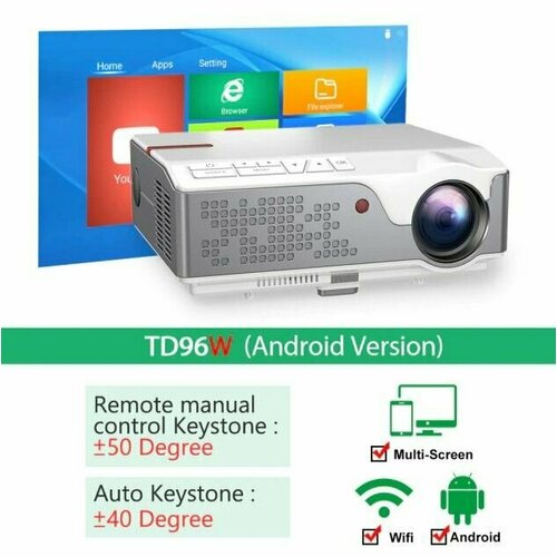 Проектор TD96 Full HD 1080P для смартфона TD96W Андроид WiFi LED 2607500₽