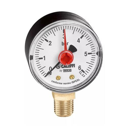 фото Манометр радиальный Caleffi 557 - 1/4" (D-63мм, шкала 0-10 бар)