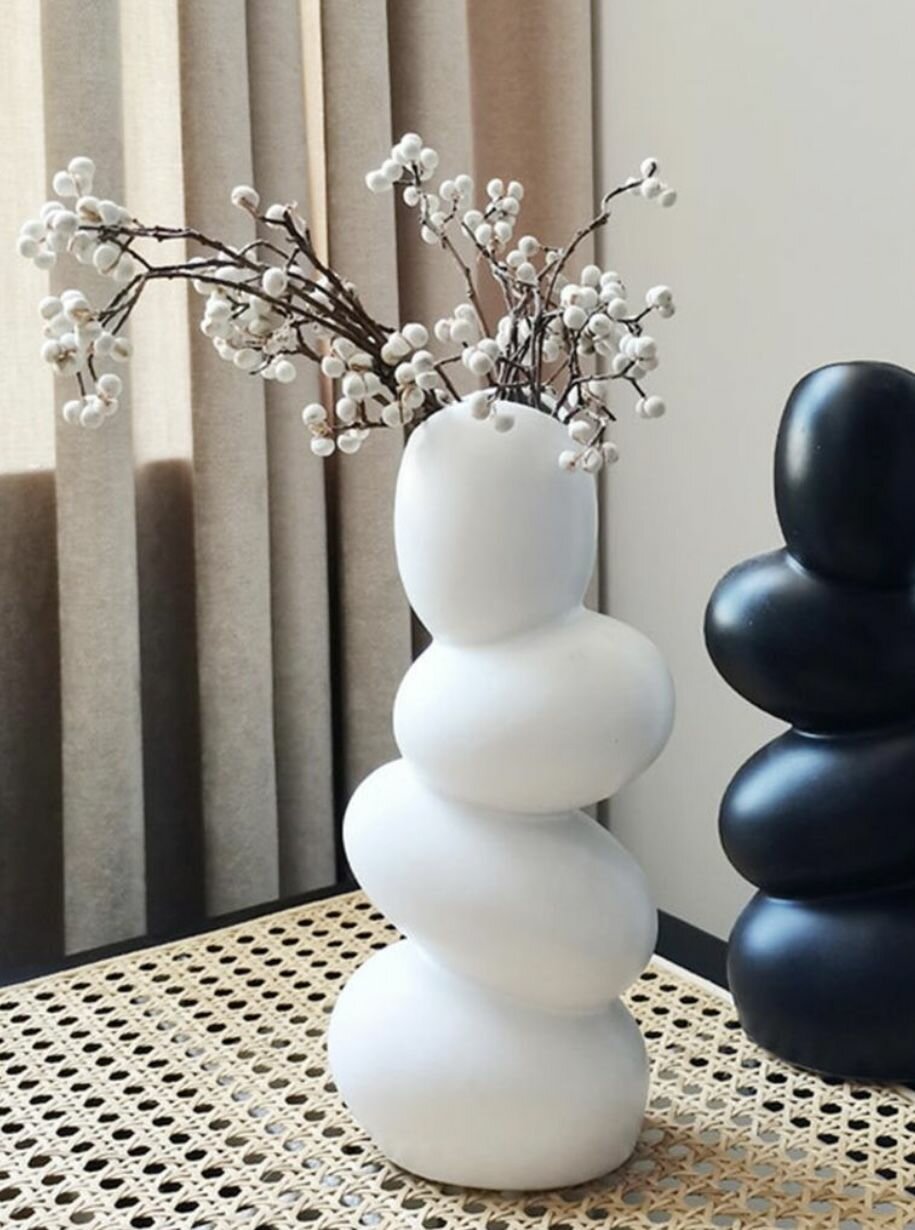 фото Кашпо-ваза интерьерная декоративная из гипса