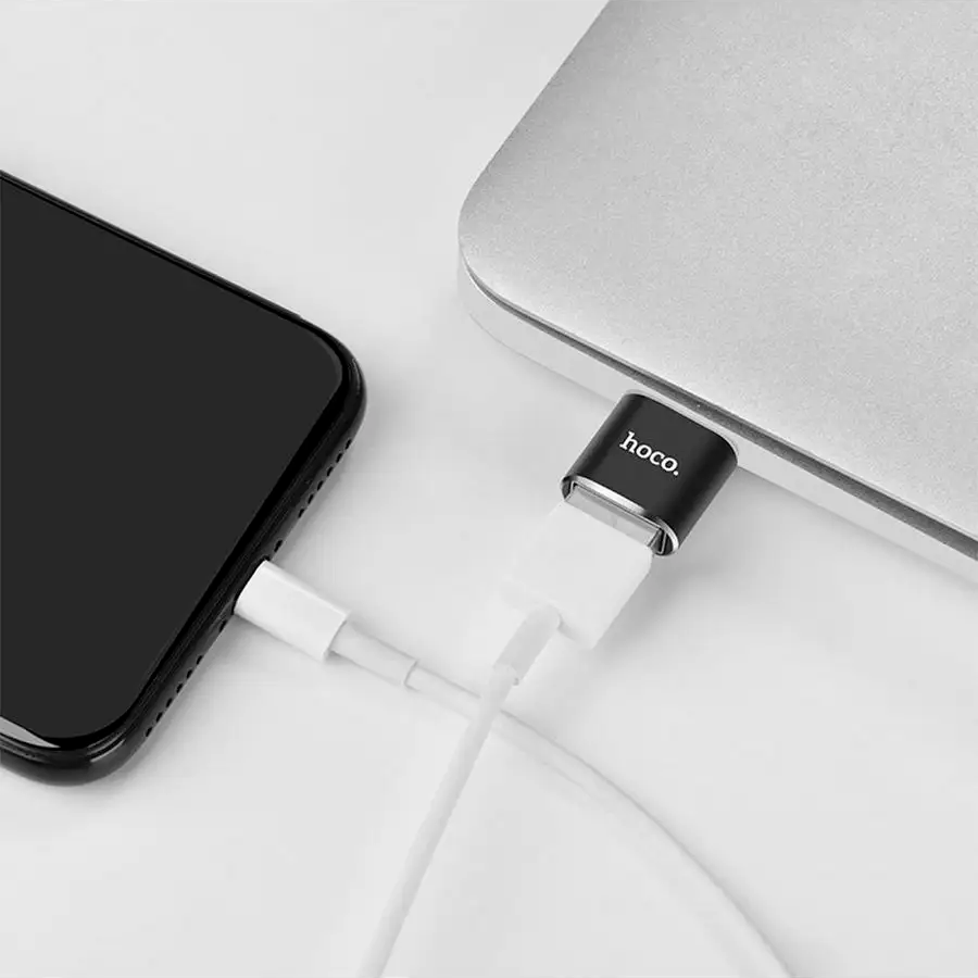 Адаптер OTG Hoco UA5 Type-c to USB converter, 3.0A max, черный — фото 1