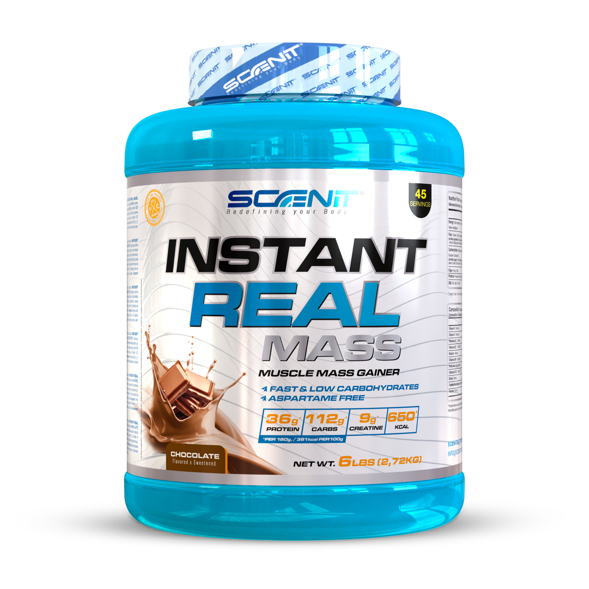 Гейнер Scenit Nutrition Real Mass 2.72 кг. Вкус: Шоколад