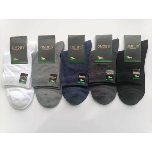 Носки DMDBS, 5 пар, размер 41-47, белый, синий, серый, черный носки женские dmdbs средние 5 пар