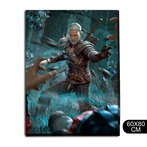 Картина интерьерная на холсте игра witcher 3 (ведьмак, Геральт, PC, PS, XBOX, SWITCH) - 116 В 80x60