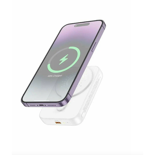 Белый беспроводной Powerbank Hoco 5000mAh с зарядкой 20 Вт 1899₽