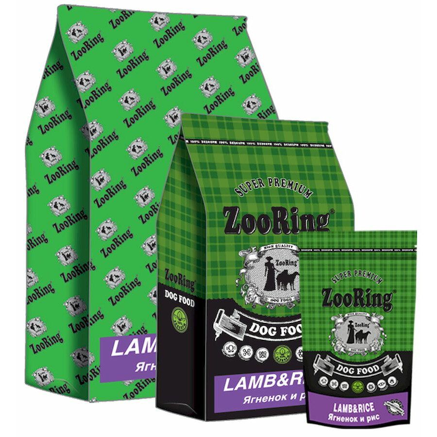 Zooring LambRice сухой корм для взрослых собак средних и крупных пород при аллергии и проблемах с пищеварением с ягненком и рисом - 20 кг