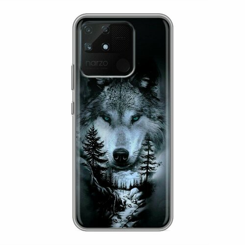 Дизайнерский силиконовый чехол для Реалми Нарзо 50А / Realme Narzo 50A Лесной волк