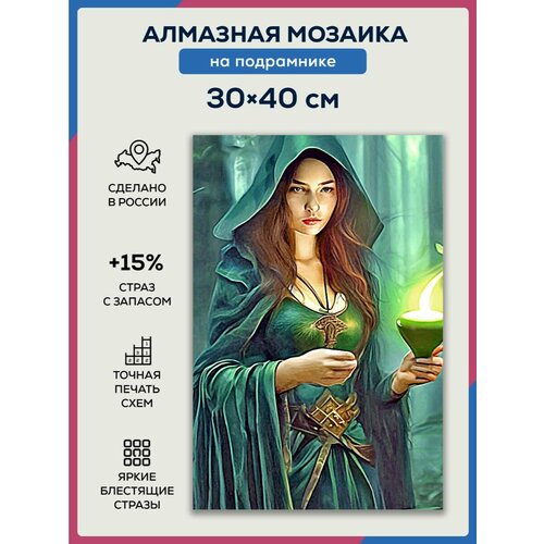 Алмазная мозаика 30x40 Зачарованная на подрамнике