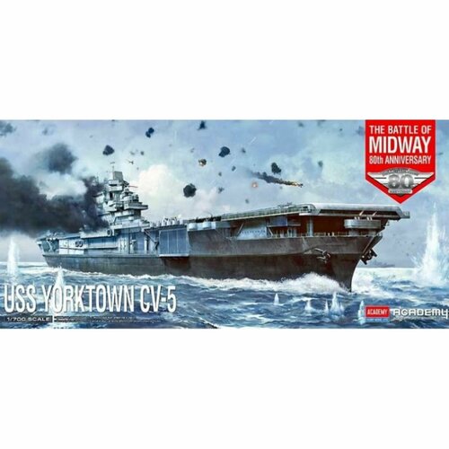 Academy сборная модель 14229 USS Yorktown CV-5 The Battle of Midway 80th anniversary 1:700 pokémon battle academy battle chessboard three boxes of cards 180pcs children s toy collection gift