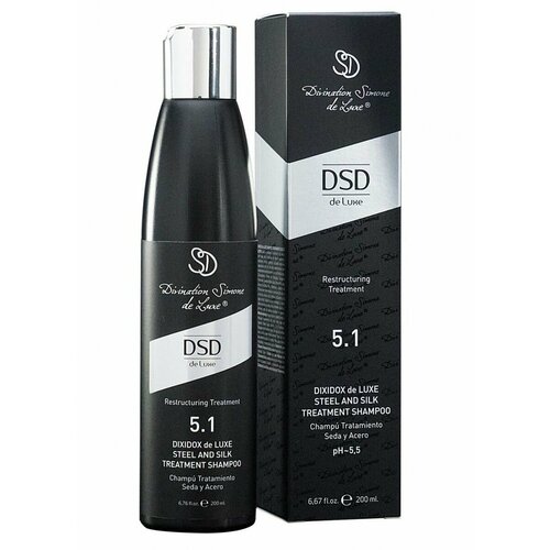 Dixidox de Luxe 51 Steel and silk treatment shampoo - Восстанавливающий шампунь сталь и шёлк 200 мл 3505₽