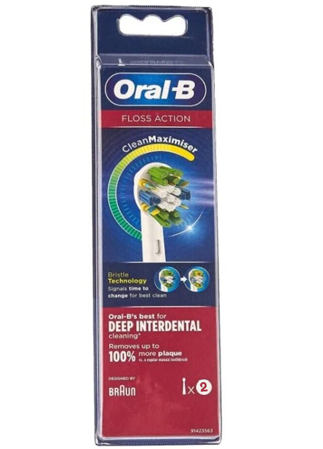 Набор насадок Oral-B Floss Action CleanMaximiser для электрической щетки, белый, 2 шт.