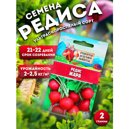 Семена Редис Жара, 2 г семена редис жара 3гр бп