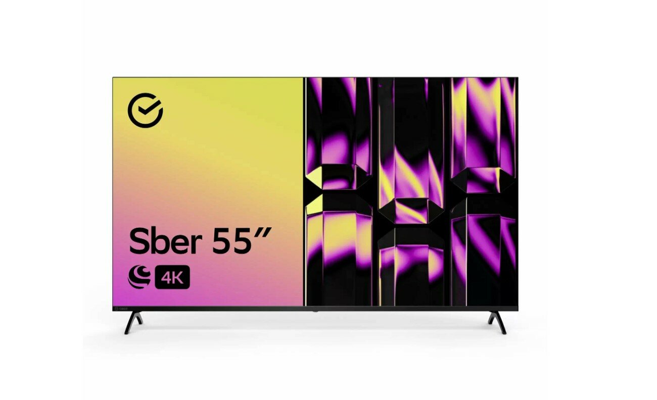 Телевизор Sber SDX-55U4123B, 55"(139 см) UHD 4K