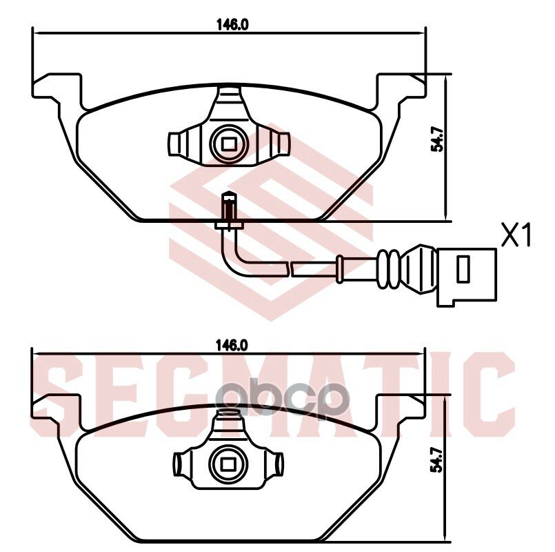 Колодка торм диск пер c датчиком VW POLO 1.6 2009 - AUDI A3 >03/VW G4/G5/SKODA OCTAVIA 1.4/1.6/1.9D SEGMATIC арт. SGBP2655
