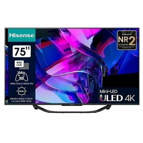 75 Телевизор MiniLED 4K UHD Hisense 75U7KQ, Black телевизор hisense 65u7hq 4k ultra hd черный