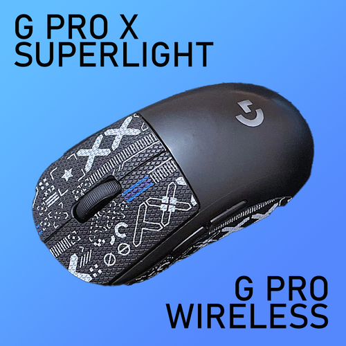 Грипсы для Logitech G Pro X Superlight и G Pro Wireless / Противоскользящие накладки и наклейки для игровой мыши грипсы для logitech g pro x superlight и g pro wireless самоклеящиеся противоскользящие накладки наклейки на мышку