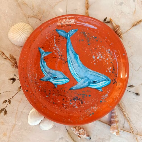 Тарелка Два кита 175 см керамика 1000₽