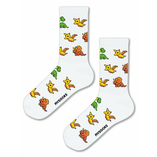 Носки MySocks, размер 36-43, белый набор транспорта дино мобиль dinosaurs island toys r 2386585