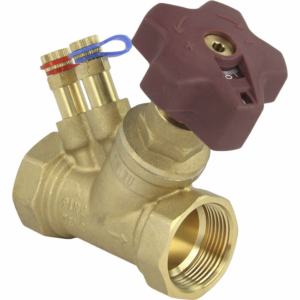 фото Клапан балансировочный латунный DN.ru КБЛР-032-16 усиленный 1 1/4″ Ду32 Ру16, L=100 мм, муфтовый