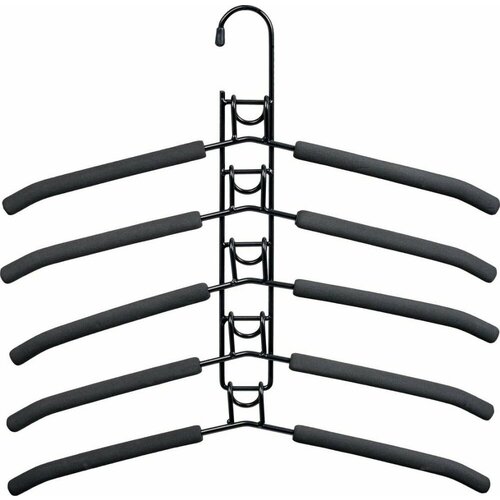 Вешалка-трансформер для одежды 5 в 1 38x40 гинго металл пена чёрная Bradex TD 0722 1233₽