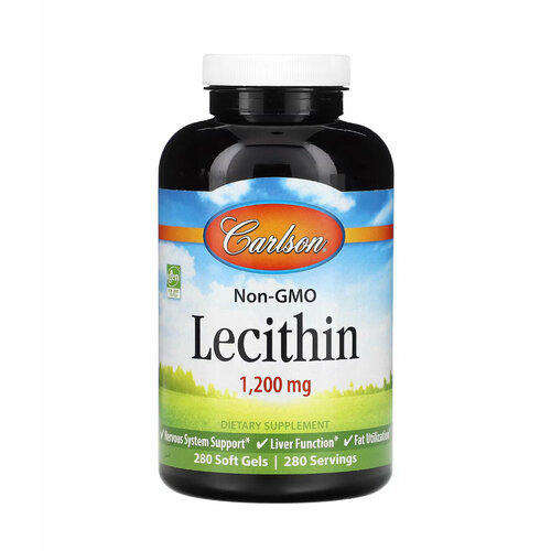 Carlson, Lecithin, Лецитин, 1200 мг, 280 мягких капсул Срок 08/24