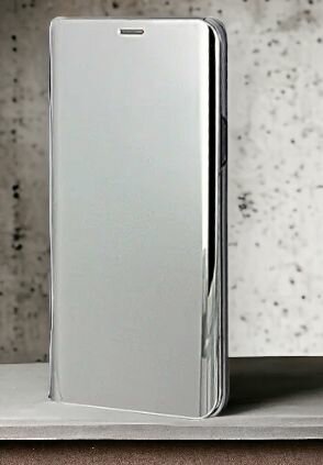 Чехол-книжка для Honor 20 с дизайном Clear View Cover с полупрозрачной пластиковой крышкой зеркальная серебро