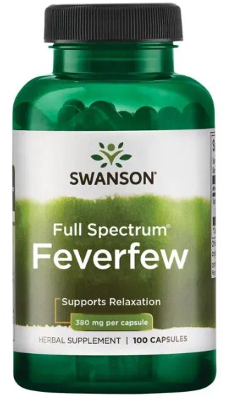 Swanson Full Spectrum Feverfew (Пиретрум полного спектра) 380 мг 100 капсул