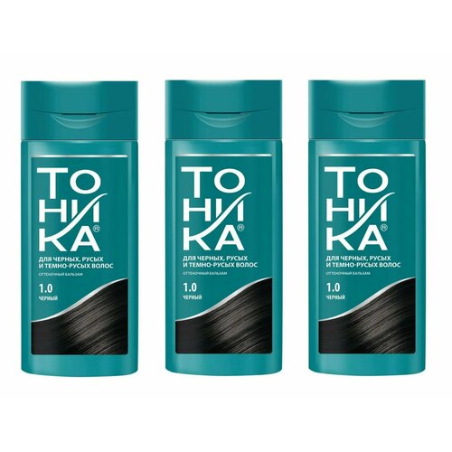 Тоника Бальзам для волос Оттеночный, тон 1.0 Черный, 150 мл, 3 шт