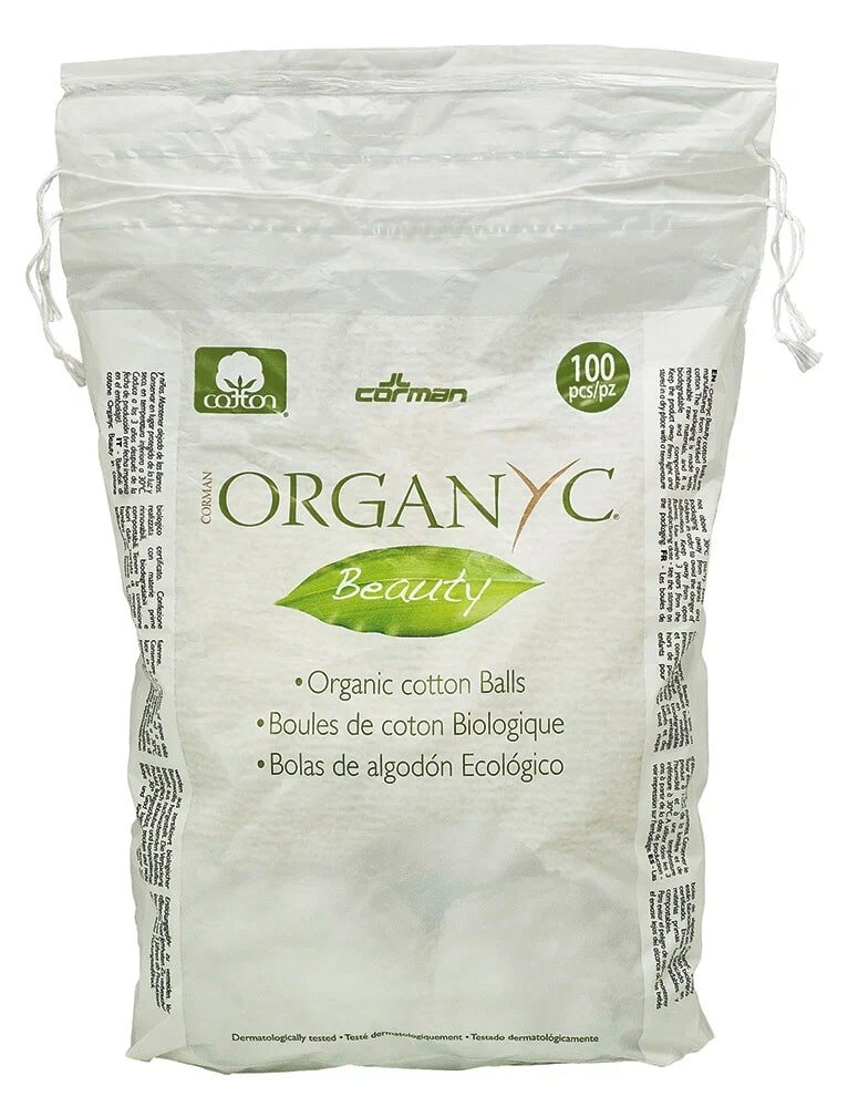 Ватные шарики из органического хлопка, Organyc, 100 шт.