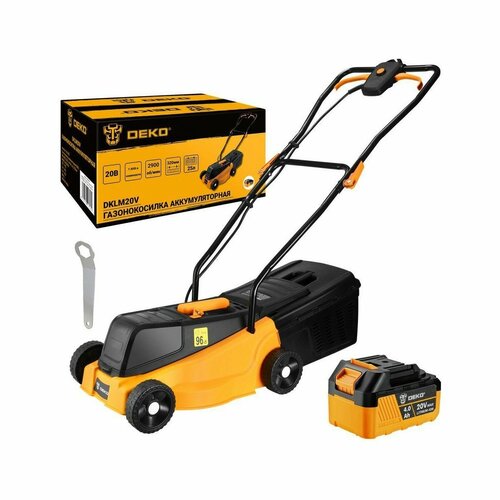Газонокосилка аккумуляторная DEKO DKLM20V, 20В, 1x4.0Aч, з/у, 320мм