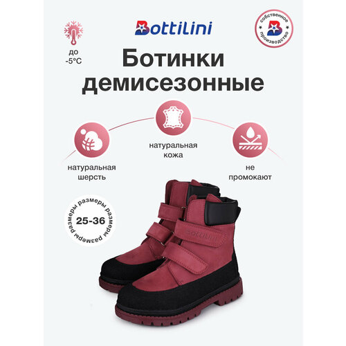 фото Ботинки bottilini, размер 31, розовый