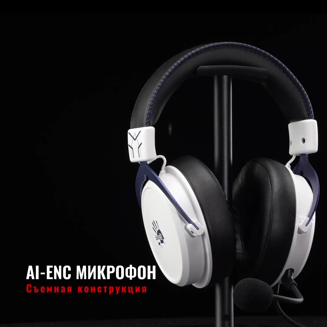 Наушники с микрофоном A4Tech Bloody M590i синий/белый 1м мониторные USB (M590I SPORTS NAVY) — фото 1
